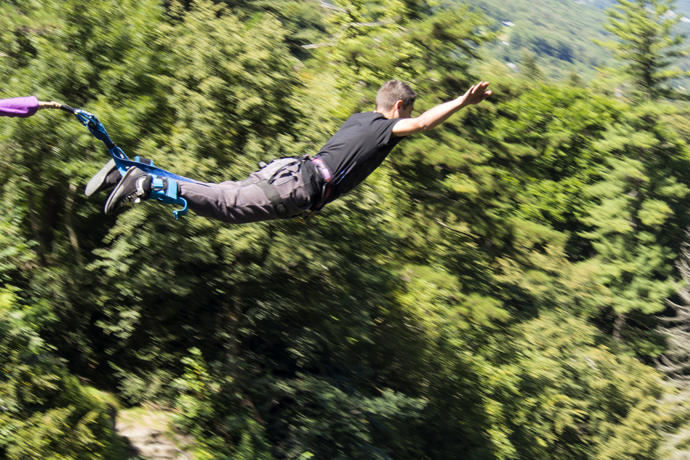 Банджи-джампинг – прыжки на веревке или резинке с небоскребов или мостов Банджи-джампинг