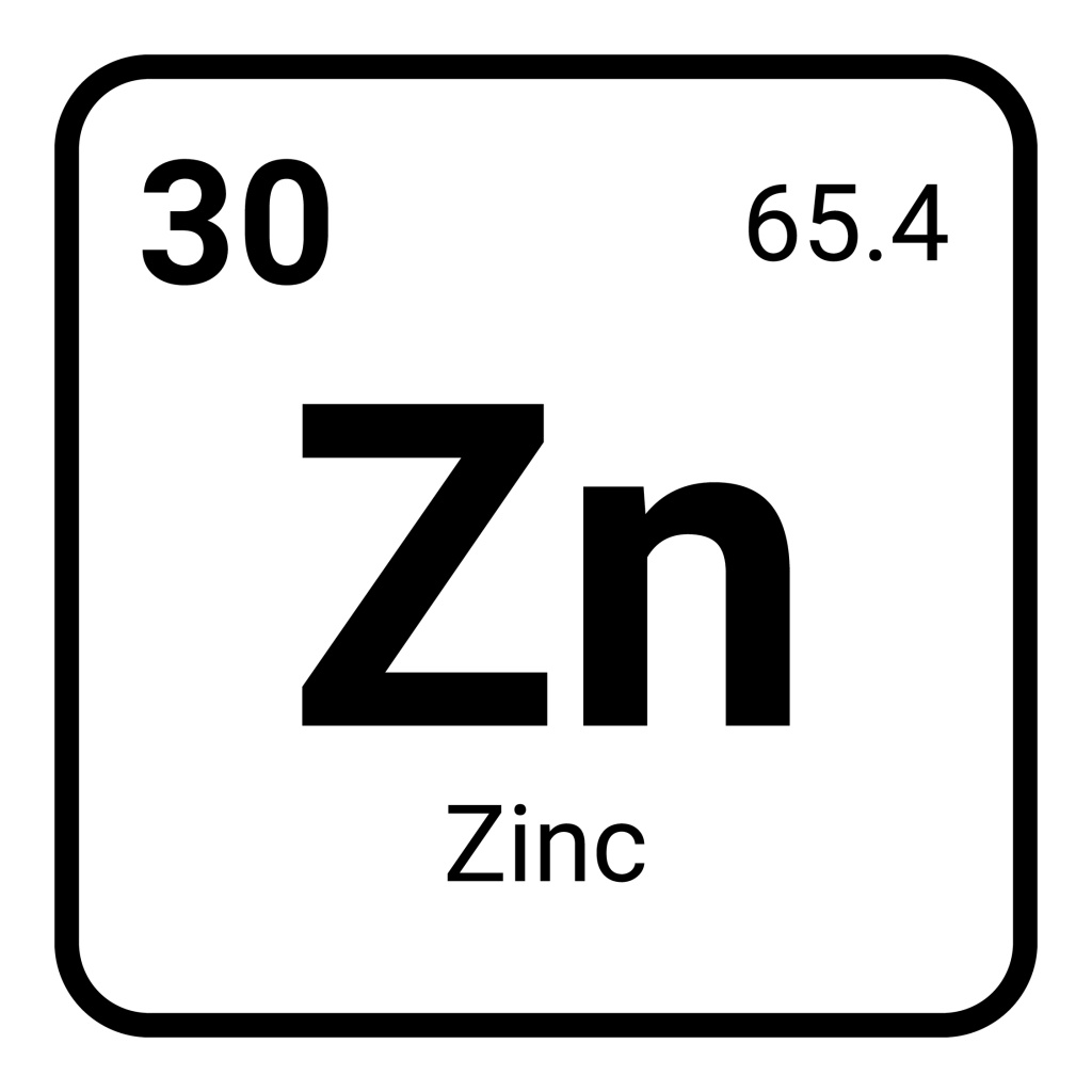 В таблице Менделеева химический элемент стоит под 30-м номером. Относится к группе переходных металлов. Обозначается элемент как Zn Цинк